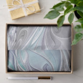 Papier Mousseline Fleur Abstraite Fractale Moderne Avec Bleu (Cadeau)