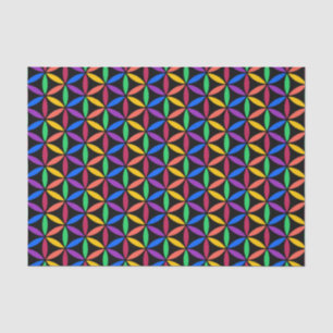 Papier Mousseline Fleur arc-en-ciel du Motif de vie
