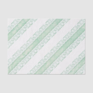 Papier Mousseline Fleur blanc dentelle vert tissu cadeau mariage