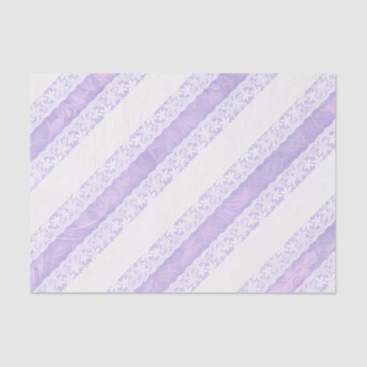 Papier Mousseline Fleur blanc dentelle violet tissu cadeau mariage (Recto)