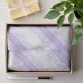 Papier Mousseline Fleur blanc dentelle violet tissu cadeau mariage (Cadeau)