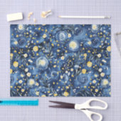 Papier Mousseline Fleur Bleu Jaune (Artisanat)
