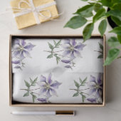 Papier Mousseline Fleur botanique sauvage pourpre (Cadeau)