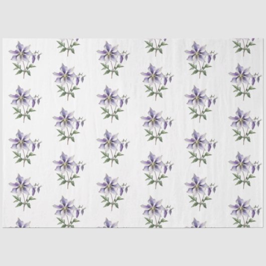 Papier Mousseline Fleur botanique sauvage pourpre (Recto)