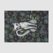 Papier Mousseline Fleur Chat blanc Fleurs de catjours (Recto)