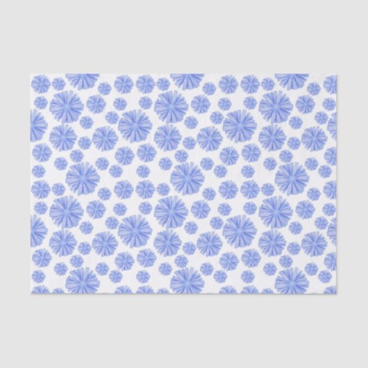 Papier Mousseline Fleur Chicorée Bleue (Recto)