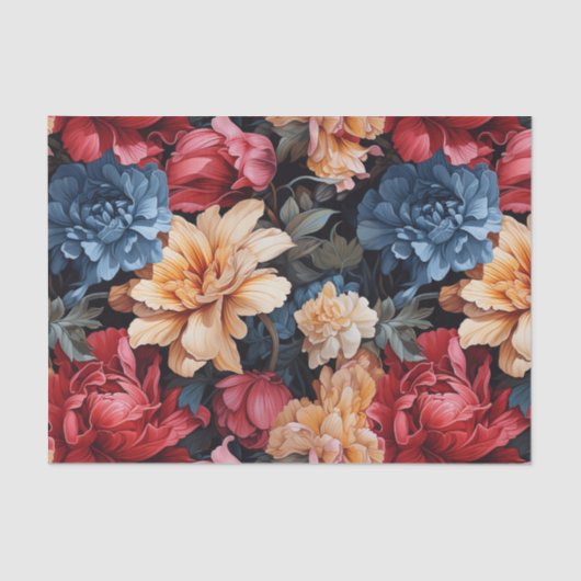 Papier Mousseline Fleur colorée (Recto)
