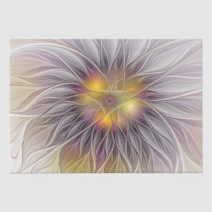 Papier Mousseline Fleur colorée lumineuse, fractale moderne abstrait