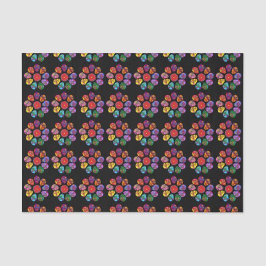 Papier Mousseline Fleur crâne de sucre (Recto)