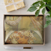 Papier Mousseline Fleur d'Alphonse Mucha Tissue Paper (Cadeau)