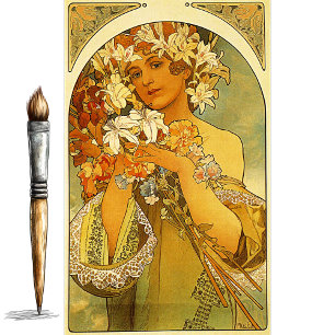 Papier Mousseline Fleur d'Alphonse Mucha Tissue Paper