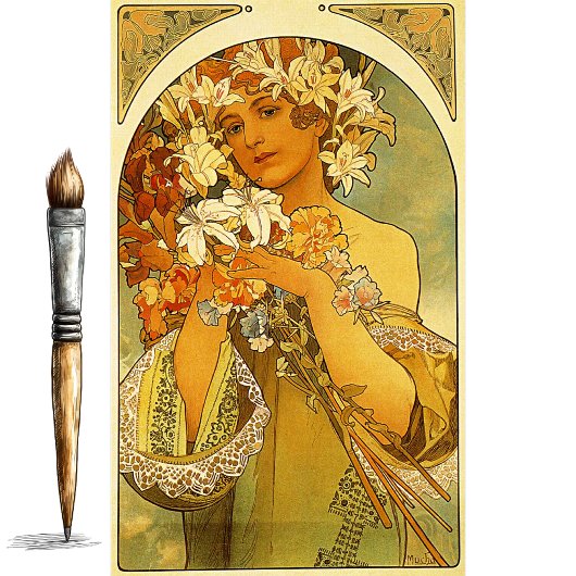Papier Mousseline Fleur d'Alphonse Mucha Tissue Paper