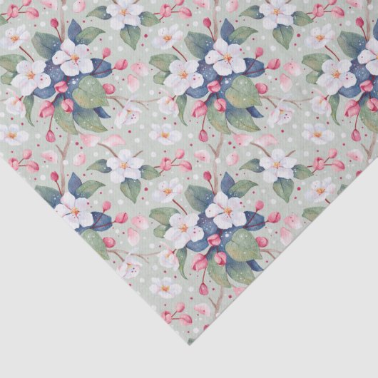 Papier Mousseline Fleur d'Apple (Haze Aqua) (Détail)