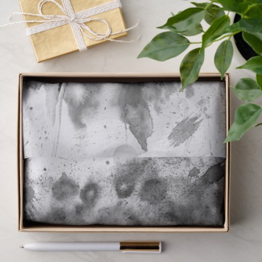 Papier Mousseline Fleur d'aquarelle noire (Cadeau)