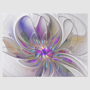 Papier Mousseline Fleur d'art fractal abstrait énergique et coloré