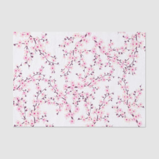 Papier Mousseline Fleur de cerisier | Floral rose blanc