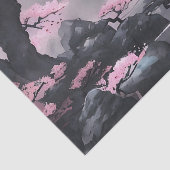 Papier Mousseline Fleur De Cerisiers Au Bord De La Rivière (Détail)