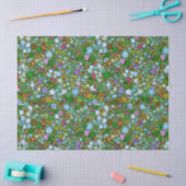 Papier Mousseline Fleur de champ vert sauvage (Artisanat)