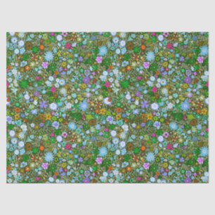 Papier Mousseline Fleur de champ vert sauvage