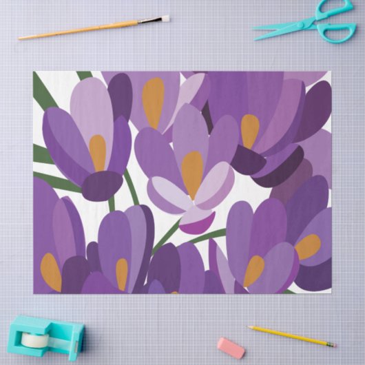 Papier Mousseline Fleur de Crocus Violet (Artisanat)