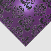 PAPIER MOUSSELINE FLEUR DE DAMAS NOIR VIOLET MONOGRAMME EN PIERRE PR (Détail)