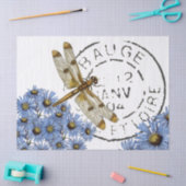 Papier Mousseline Fleur de dragonfly French Postmark Découpage Vinta (Artisanat)