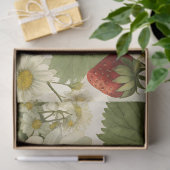 Papier Mousseline Fleur de fraise botanique (Cadeau)