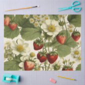 Papier Mousseline Fleur de fraise botanique (Artisanat)