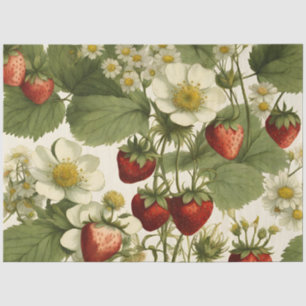 Papier Mousseline Fleur de fraise botanique