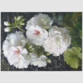 Papier Mousseline Fleur de Géranium Blanc Decoupage (Recto)