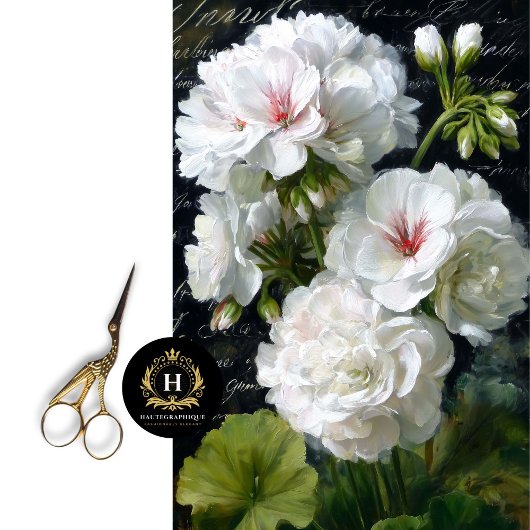 Papier Mousseline Fleur de Géranium Blanc Decoupage