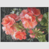 Papier Mousseline Fleur de Géranium Corail Decoupage (Recto)