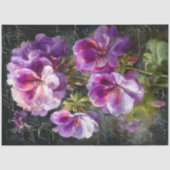 Papier Mousseline Fleur de Géranium Violet Decoupage (Recto)