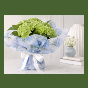 Papier Mousseline Fleur de Hortensia Bleu