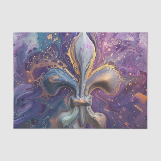 Papier Mousseline Fleur De Lis Fluide Pour (Recto)