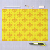 Papier Mousseline Fleur de lis Motif jaune (Artisanat)