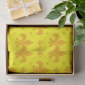 Papier Mousseline Fleur de lis Motif jaune (Cadeau)