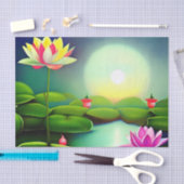 Papier Mousseline Fleur de Lotus dans un étang (Artisanat)