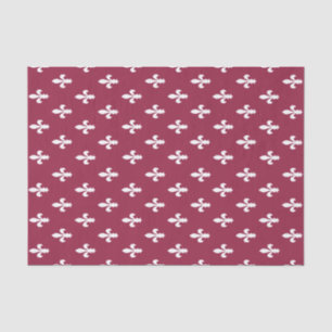 Papier Mousseline Fleur de Lys victorienne framboise