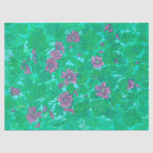 Papier Mousseline Fleur de Malve, Peinture Florale Été