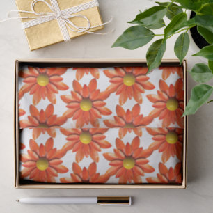 Papier Mousseline Fleur de Marguerite Orange - Mariage de Printemps