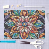 Papier Mousseline Fleur de mosaïque Abstraite colorée (Artisanat)