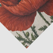 Papier Mousseline Fleur de pavot orange rouge (Détail)