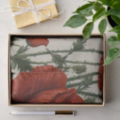 Papier Mousseline Fleur de pavot orange rouge (Cadeau)