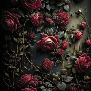Papier Mousseline Fleur de rose sombre