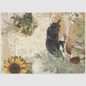 Papier Mousseline Fleur de soleil florale Daisy Fox Bird Ephemera De (Recto)