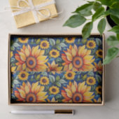 Papier Mousseline Fleur de soleil jaune moderne (Cadeau)