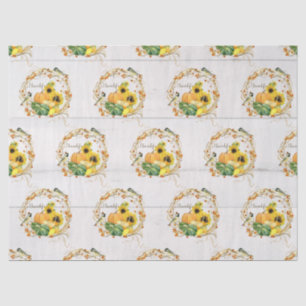 Papier Mousseline Fleur de tournesol citrouille Folial Chute Folid B
