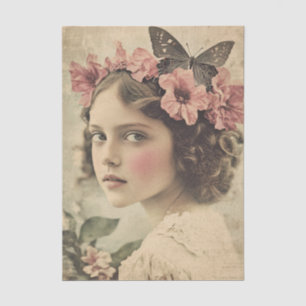Papier Mousseline Fleur Découpe Papillon Ethérée Vintage