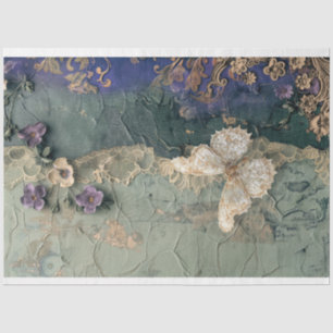 Papier Mousseline Fleur & Dentelle, sombre Shabby Chic, Art papillon